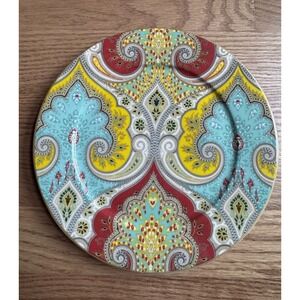 Echo Design NY Latika Paisley Porcelain Salad/DisplayPlate 8.5" Turquoise Yellow